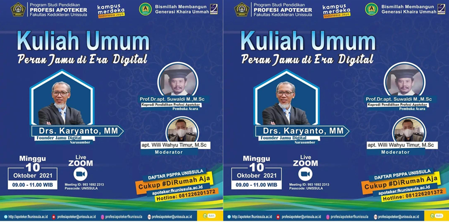Founder JamuDigital Memberikan Kuliah Umum di Farmasi UNISSULA: Peran Jamu Era Digital